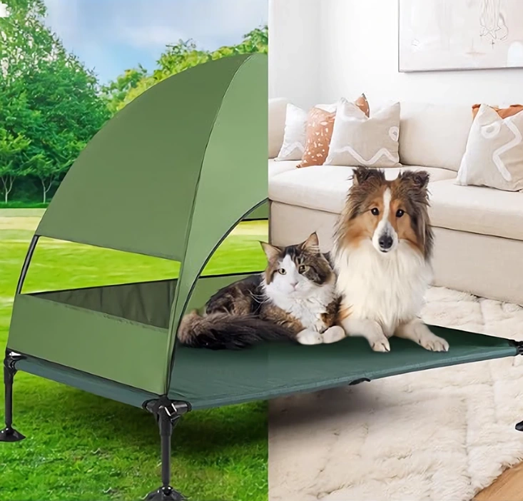 Cama para mascotas que acampa