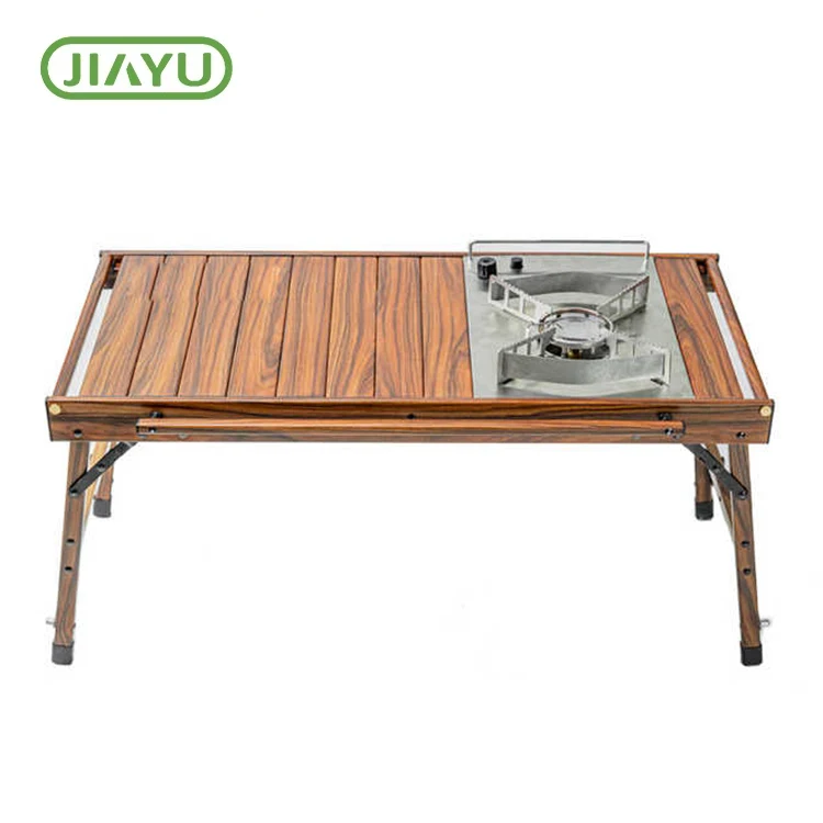 Mesa al aire libre de grano de madera plegable