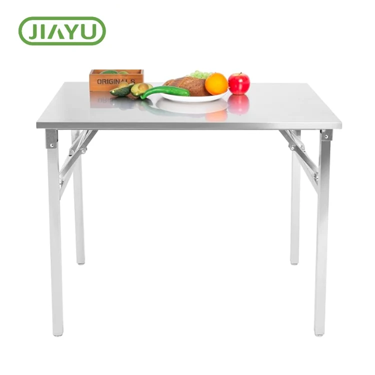 Mesa de campamento de acero inoxidable plegable portátil